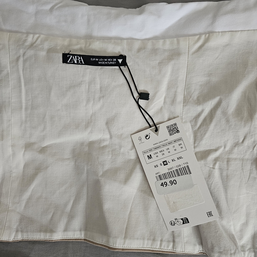Zara Gabardine Strapless Top - Picture 3 of 4